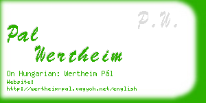 pal wertheim business card